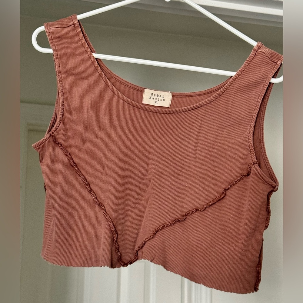 Urban Nation Pink/Brown Crop Tank